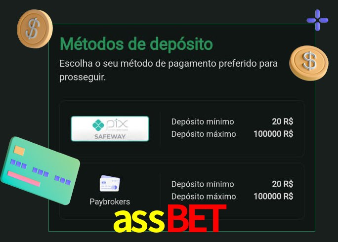 O cassino assbet oferece uma grande variedade de métodos de pagamento